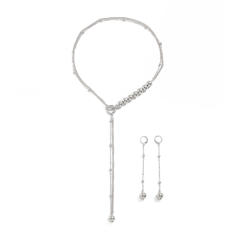 Concise CCB bead toggle chain necklace earrings set