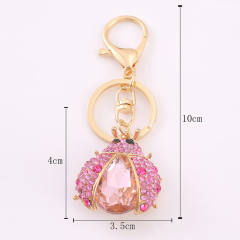 Colorful crystal ladybug hot sale alloy keychain
