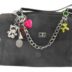 Cute Cartoon Kitty Cat Bag Pendant Love Badminton Keychain