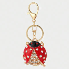 Hot sale diamond ladybug alloy keychain