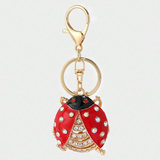 Hot sale diamond ladybug alloy keychain