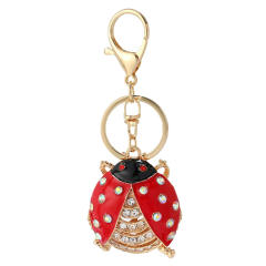 Hot sale diamond ladybug alloy keychain