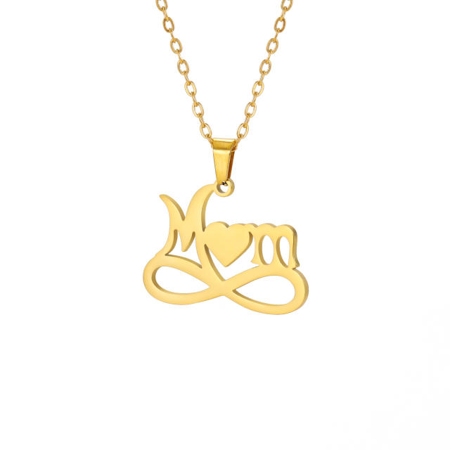 Dainty stainless steel mother's day mom necklace
