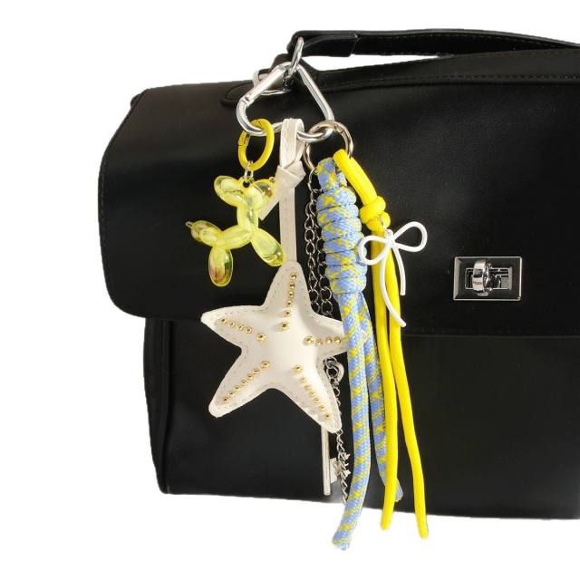 Net red personality starfish key tassel ball dog all-match pendant keychain woven rope bag pendant gift wholesale