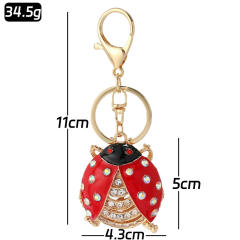 Hot sale diamond ladybug alloy keychain