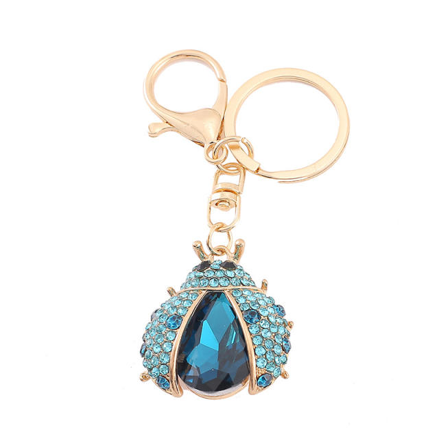 Colorful crystal ladybug hot sale alloy keychain
