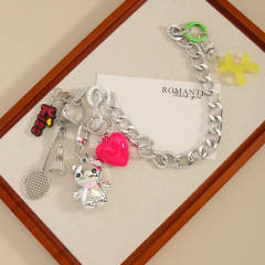 Cute Cartoon Kitty Cat Bag Pendant Love Badminton Keychain