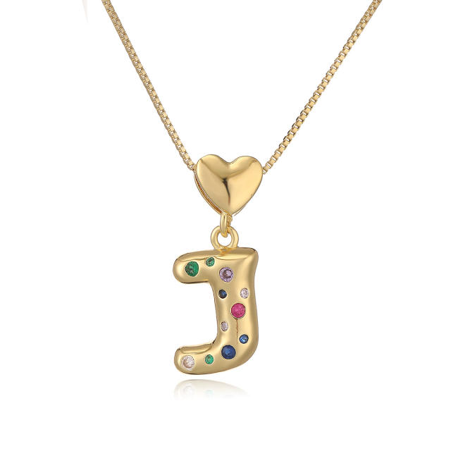 Hot copper plated 18K gold set zircon 26 English letter initial pendant necklace