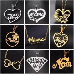 Dainty stainless steel mother's day mom necklace