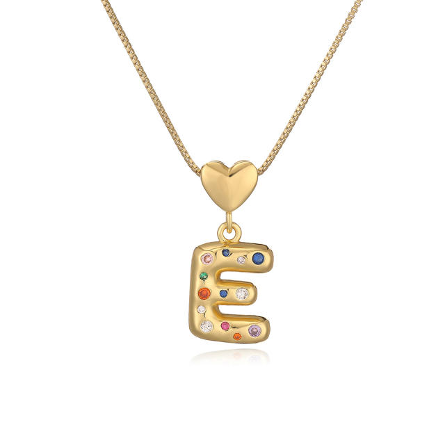 Hot copper plated 18K gold set zircon 26 English letter initial pendant necklace