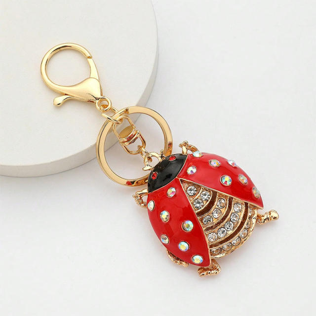 Hot sale diamond ladybug alloy keychain