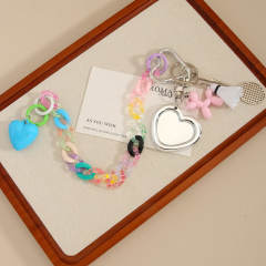 Cute Cartoon Kitty Cat Bag Pendant Love Badminton Keychain