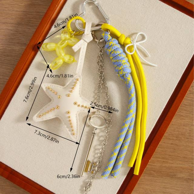 Net red personality starfish key tassel ball dog all-match pendant keychain woven rope bag pendant gift wholesale