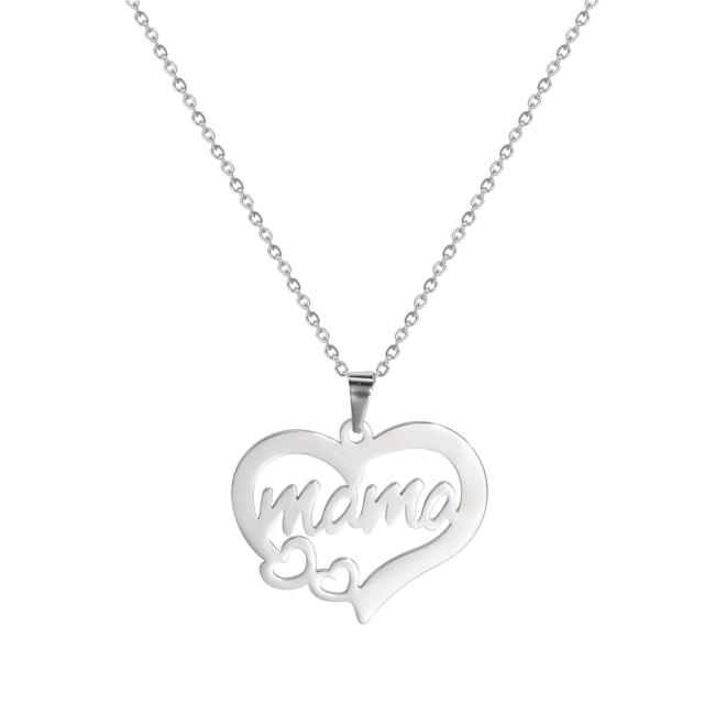 Dainty stainless steel mother's day mom necklace