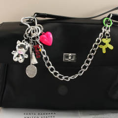 Cute Cartoon Kitty Cat Bag Pendant Love Badminton Keychain