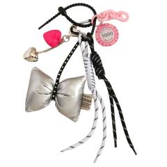 New Ins Style Bow Love Leather Braided Rope Chip Hanging Ornament keychain