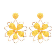925 needle super fairy raffia flower earrings holiday earrings