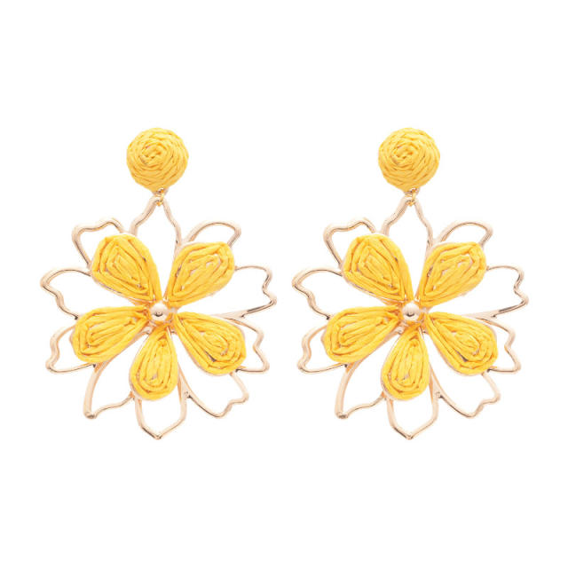 925 needle super fairy raffia flower earrings holiday earrings