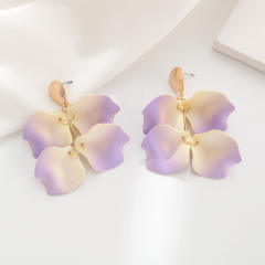 Hot sale colorufl petal flower dangle earrings