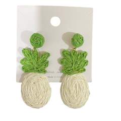 Summer bohemian style hand-woven fruit pineapple earrings