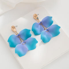 Hot sale colorufl petal flower dangle earrings