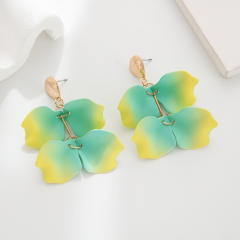 Hot sale colorufl petal flower dangle earrings