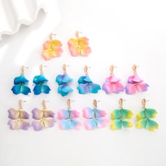 Hot sale colorufl petal flower dangle earrings