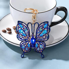 Color diamond keychain pendant butterfly creative wholesale key chain