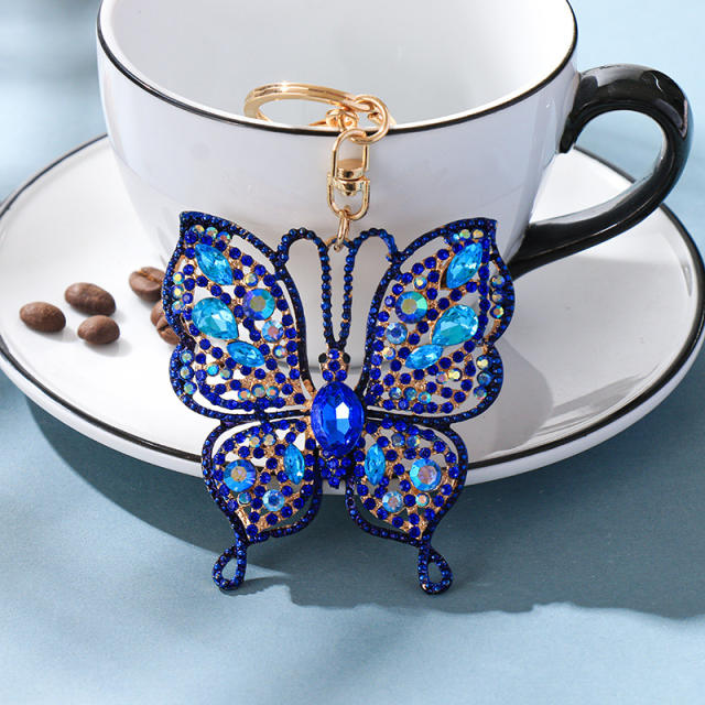 Color diamond keychain pendant butterfly creative wholesale key chain