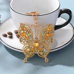 Color diamond keychain pendant butterfly creative wholesale key chain
