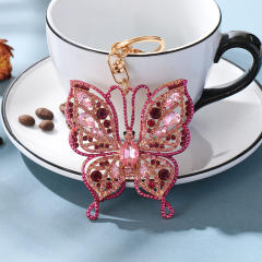 Color diamond keychain pendant butterfly creative wholesale key chain