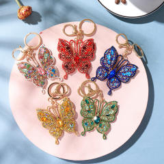 Color diamond keychain pendant butterfly creative wholesale key chain