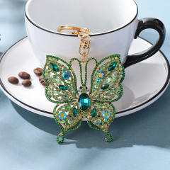 Color diamond keychain pendant butterfly creative wholesale key chain