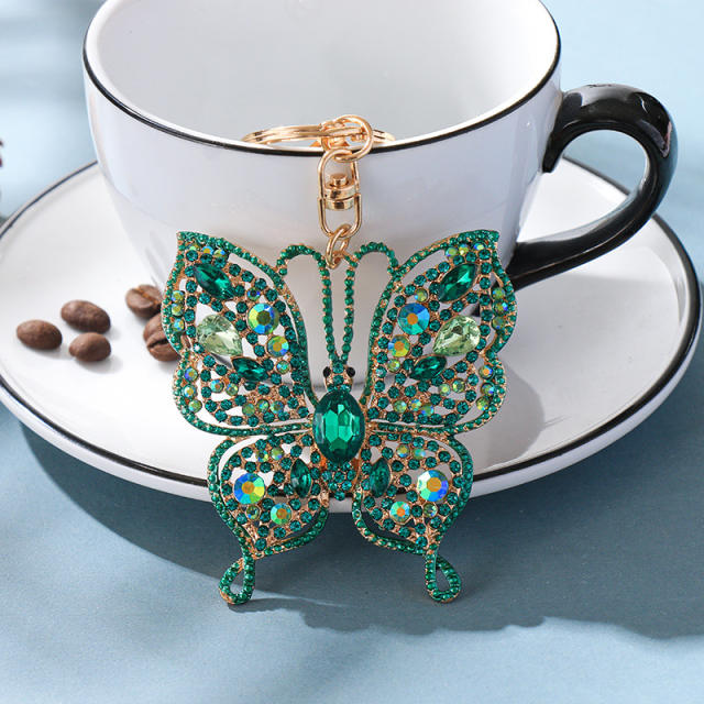 Color diamond keychain pendant butterfly creative wholesale key chain