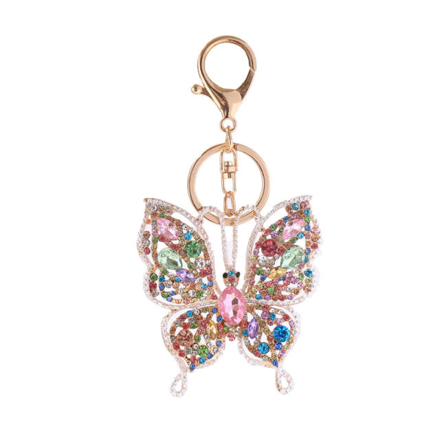 Color diamond keychain pendant butterfly creative wholesale key chain
