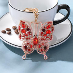 Color diamond keychain pendant butterfly creative wholesale key chain