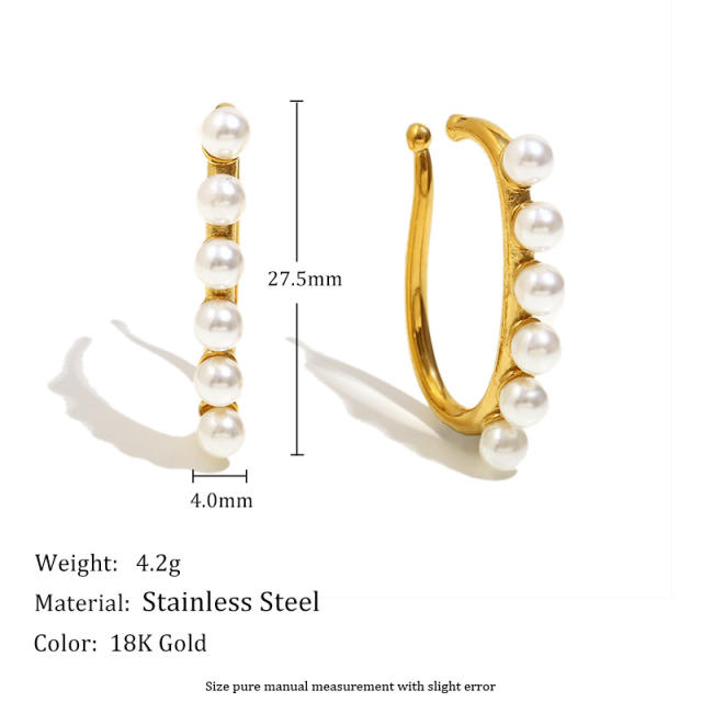 18KG Pearl flower stainless steel earrings collection