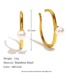 18KG Pearl flower stainless steel earrings collection