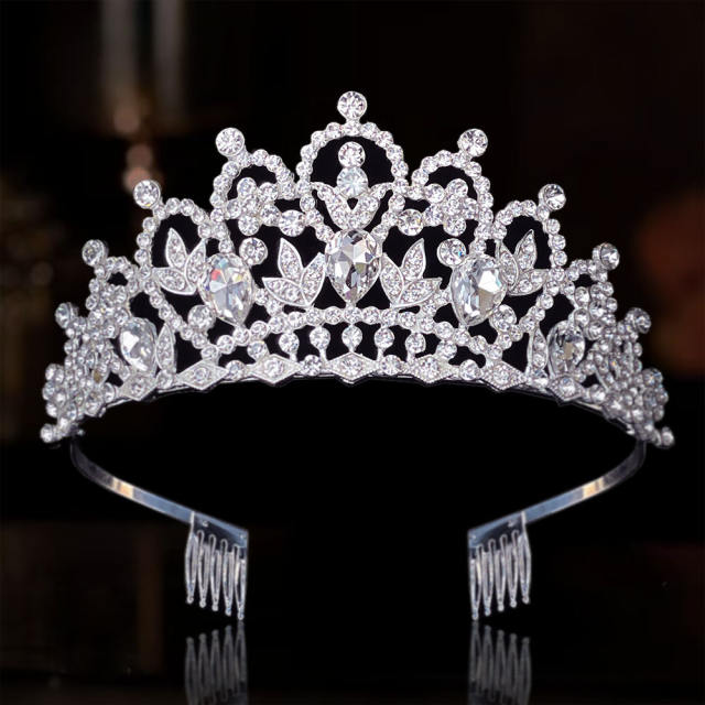 Delicate wedding birthday party colorful rhinestone hair crown