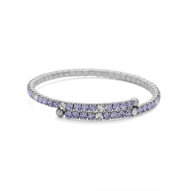 18KG colorful diamond tennis bracelet stainless steel bracelet bangle