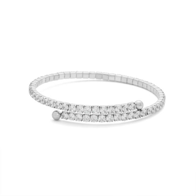 18KG colorful diamond tennis bracelet stainless steel bracelet bangle
