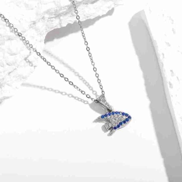 Summer holiday diamond ocean animal pendant stainless steel necklace