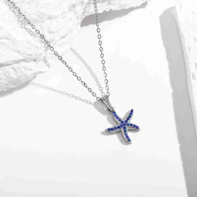 Summer holiday diamond ocean animal pendant stainless steel necklace