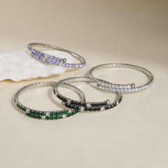 18KG colorful diamond tennis bracelet stainless steel bracelet bangle