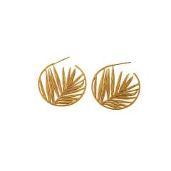 Natural leaf pearl bead unique stainless steel earrings