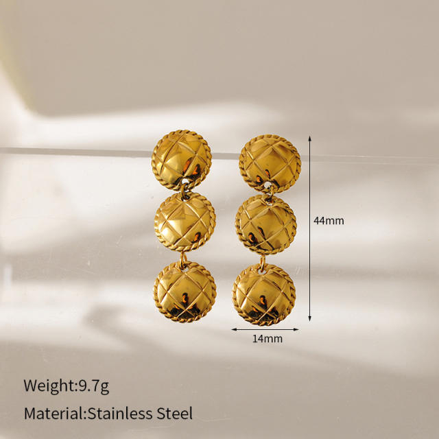 Natural leaf pearl bead unique stainless steel earrings