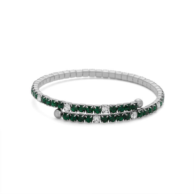 18KG colorful diamond tennis bracelet stainless steel bracelet bangle