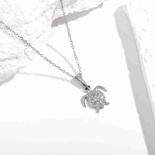 Summer holiday diamond ocean animal pendant stainless steel necklace