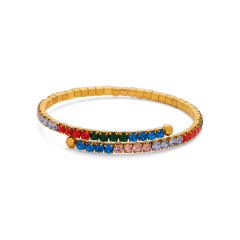 18KG colorful diamond tennis bracelet stainless steel bracelet bangle