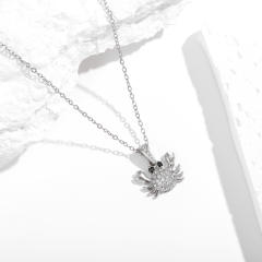 Summer holiday diamond ocean animal pendant stainless steel necklace